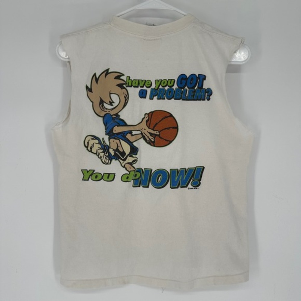Vintage 90s Chump by OGIO Basketball Cropped Tee Shirt White‎ Mens Medium USA